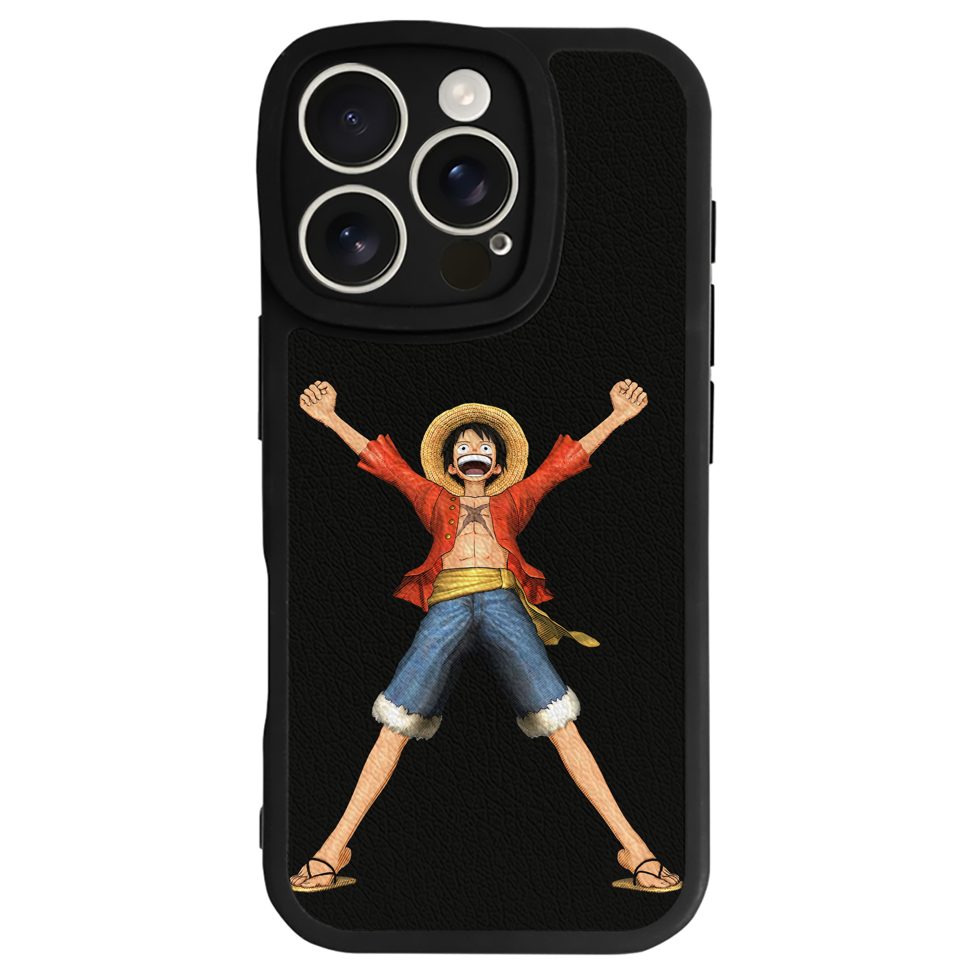 （画像用） ワンピース モンキー・D・ルフィ ONE PIECE Monkey D. Luffy 【iPhone 16シリーズ対応】シリコンスマホケース（レザー調） 材質：シリコン